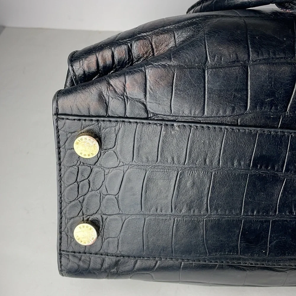 Michael Kors Dillon Large Croc Embossed Satchel